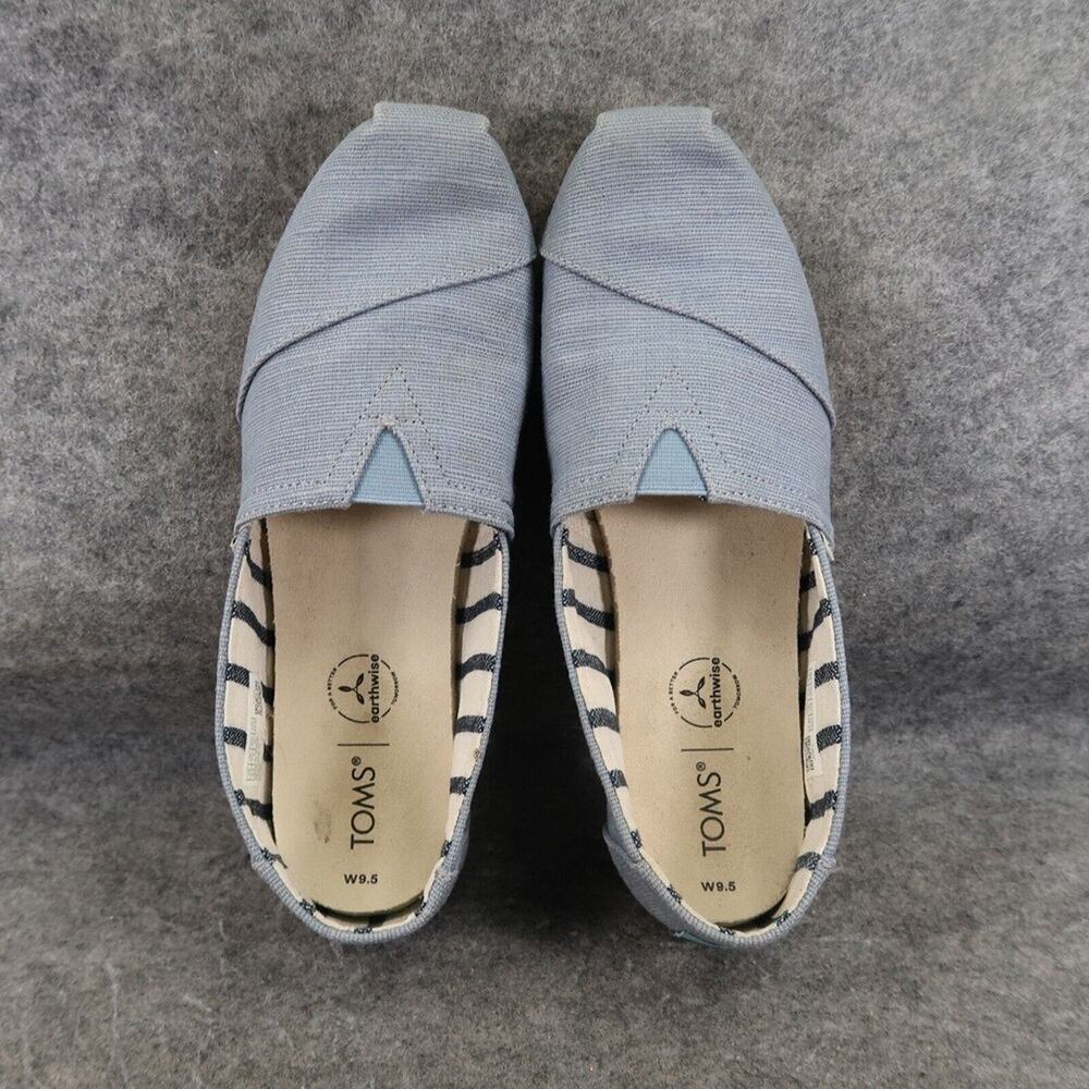 Toms Shoes Women 9.5 Flat Loafer Slip On Earthwise Comfort Casual Blue Lifestyle - Picture 7 of 15
